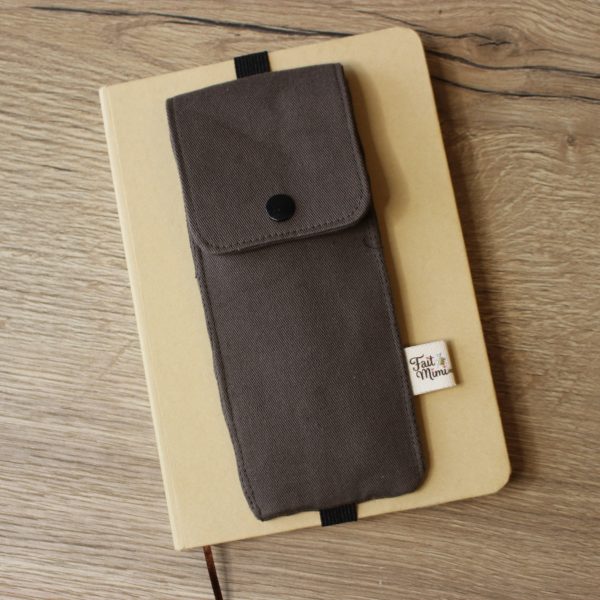 Étui à stylos taupe