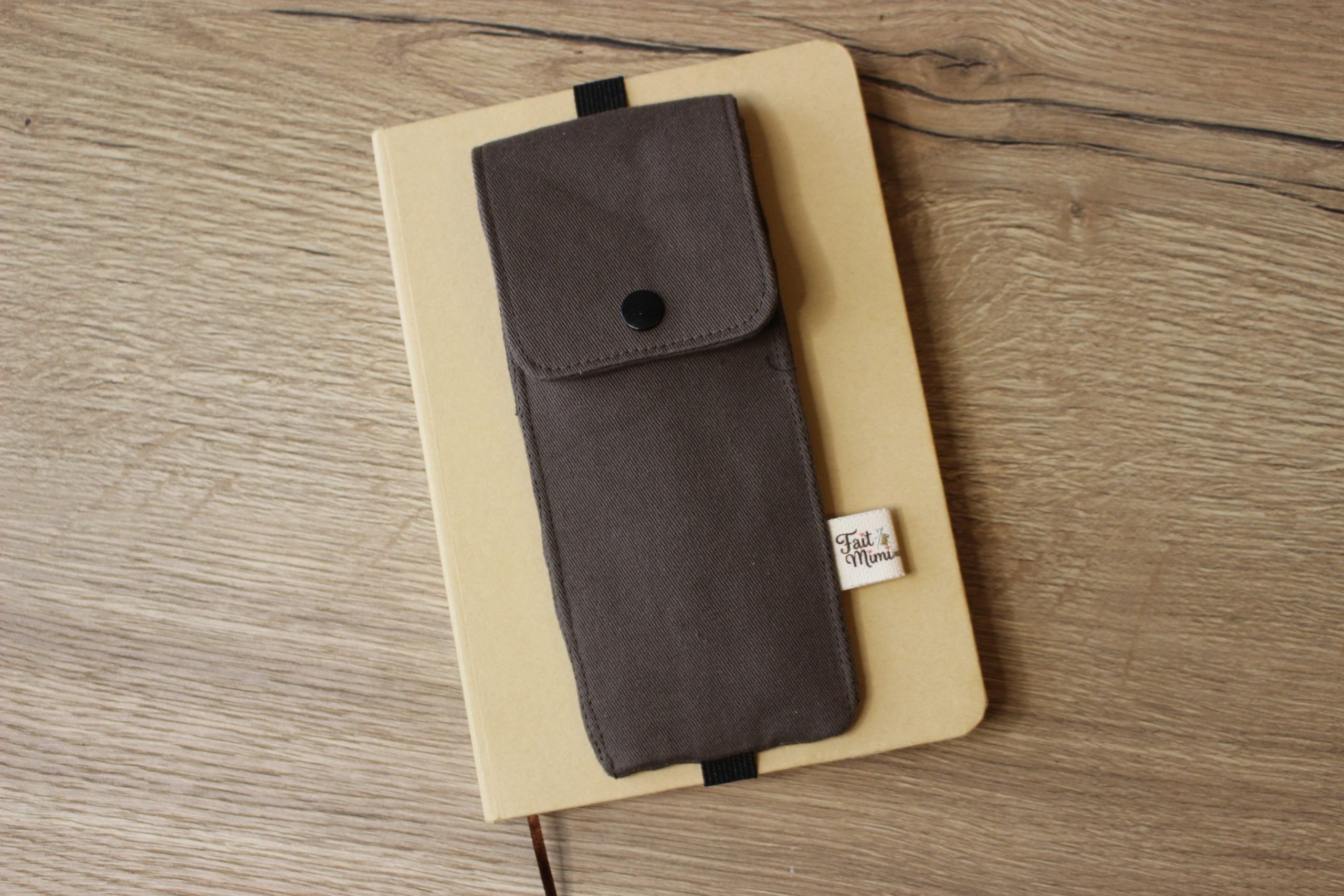 Étui à stylos taupe