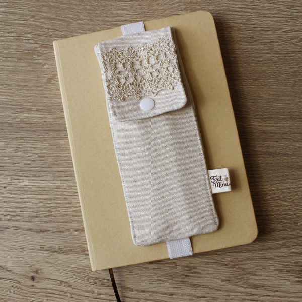 Étui à stylos écru