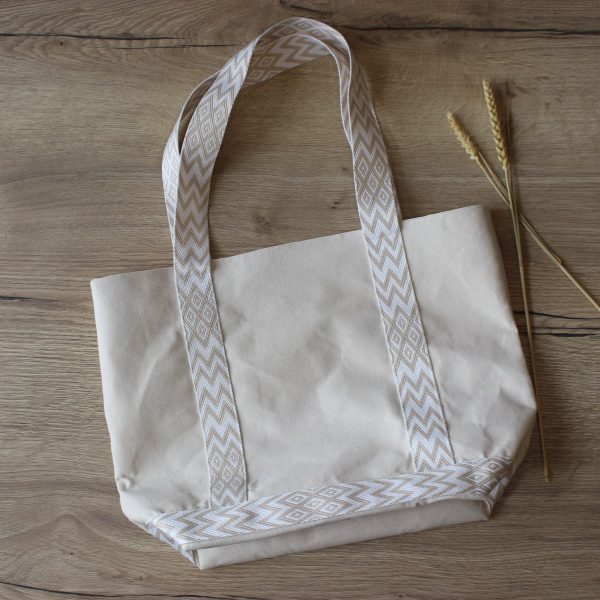 Sac cabas ethnique écru