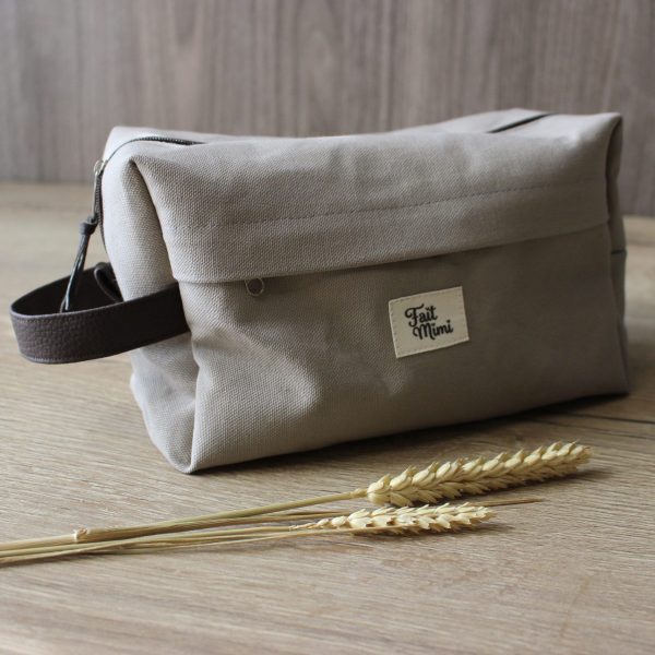 Trousse de toilette taupe clair